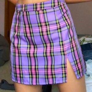 Purple Flannel Pencil Skirt
